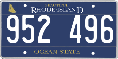 RI license plate 952496