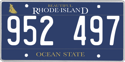 RI license plate 952497