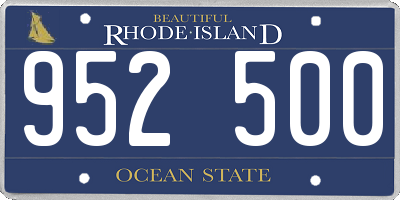 RI license plate 952500