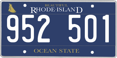 RI license plate 952501