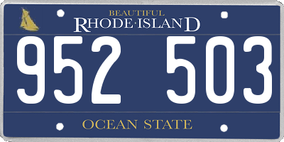 RI license plate 952503