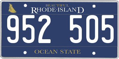 RI license plate 952505