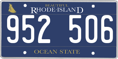 RI license plate 952506