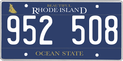 RI license plate 952508