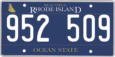 RI license plate 952509