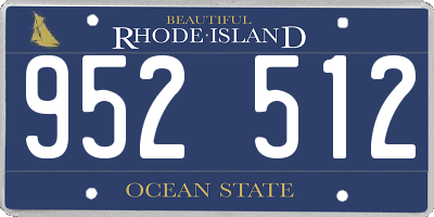 RI license plate 952512