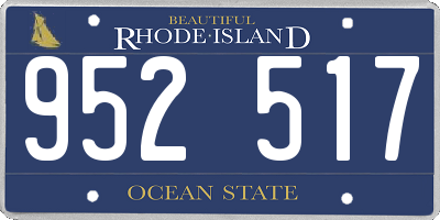 RI license plate 952517