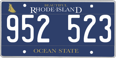 RI license plate 952523