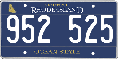 RI license plate 952525