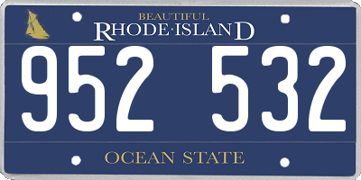 RI license plate 952532