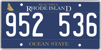 RI license plate 952536