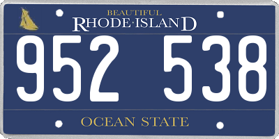 RI license plate 952538
