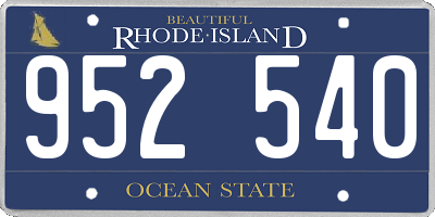 RI license plate 952540