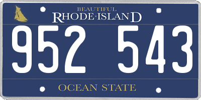 RI license plate 952543