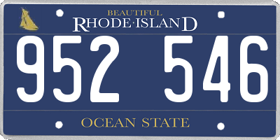 RI license plate 952546
