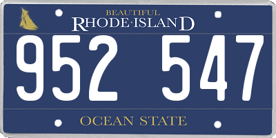 RI license plate 952547