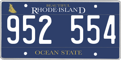 RI license plate 952554