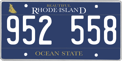 RI license plate 952558