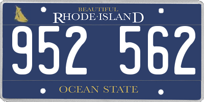 RI license plate 952562