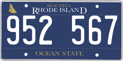 RI license plate 952567