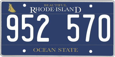 RI license plate 952570