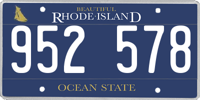 RI license plate 952578