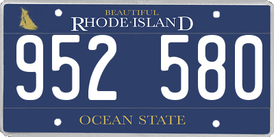 RI license plate 952580