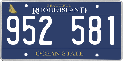RI license plate 952581