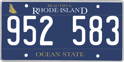 RI license plate 952583