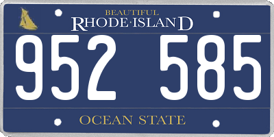 RI license plate 952585