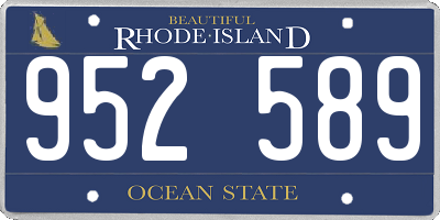 RI license plate 952589