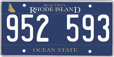 RI license plate 952593