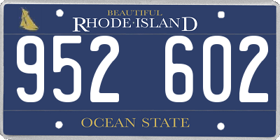 RI license plate 952602