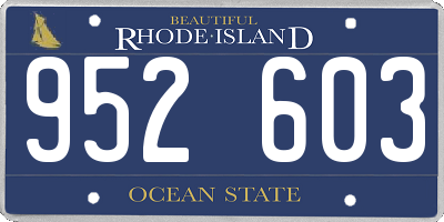 RI license plate 952603