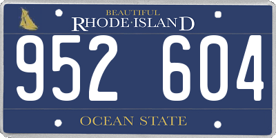 RI license plate 952604