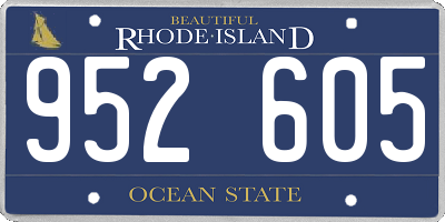 RI license plate 952605