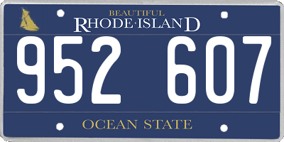 RI license plate 952607