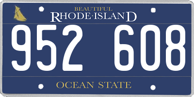 RI license plate 952608