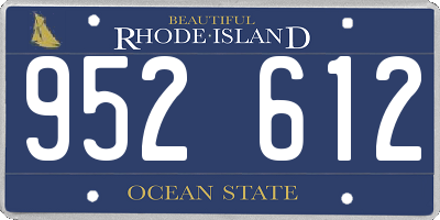 RI license plate 952612