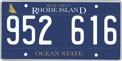 RI license plate 952616