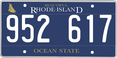 RI license plate 952617