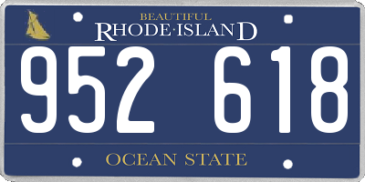 RI license plate 952618