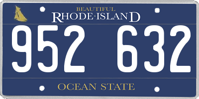 RI license plate 952632