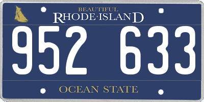 RI license plate 952633