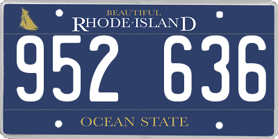 RI license plate 952636