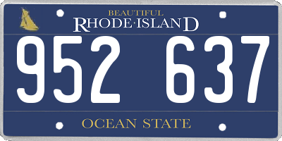 RI license plate 952637