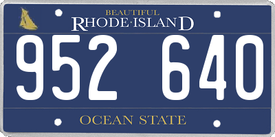 RI license plate 952640