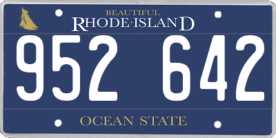 RI license plate 952642