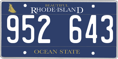 RI license plate 952643
