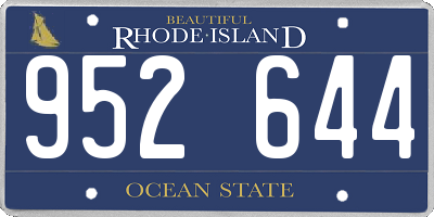 RI license plate 952644